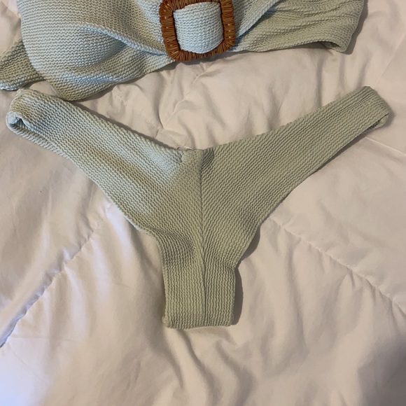 NWT Acqua Deluxe Bandeau 3-way Bikini Set Seafoam - Picture 7 of 13